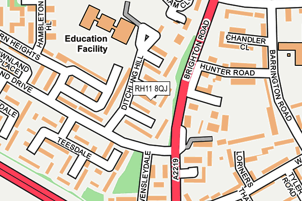 RH11 8QJ map - OS OpenMap – Local (Ordnance Survey) RH11 8QJ map - OS OpenMap – Local (Ordnance Survey)