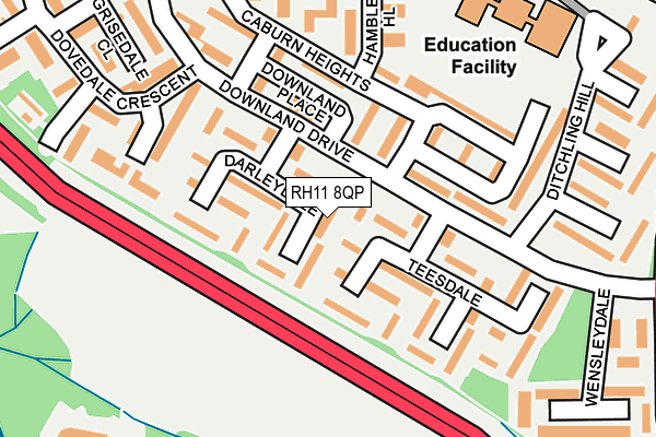 RH11 8QP map - OS OpenMap – Local (Ordnance Survey)