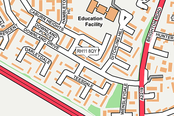 RH11 8QY map - OS OpenMap – Local (Ordnance Survey) RH11 8QY map - OS OpenMap – Local (Ordnance Survey)
