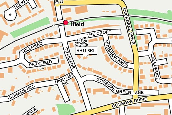 RH11 8RL map - OS OpenMap – Local (Ordnance Survey) RH11 8RL map - OS OpenMap – Local (Ordnance Survey)