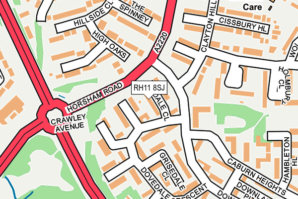 RH11 8SJ map - OS OpenMap – Local (Ordnance Survey) RH11 8SJ map - OS OpenMap – Local (Ordnance Survey)