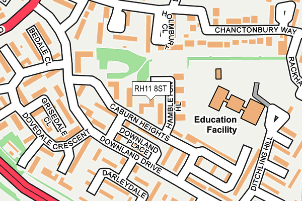 RH11 8ST map - OS OpenMap – Local (Ordnance Survey) RH11 8ST map - OS OpenMap – Local (Ordnance Survey)