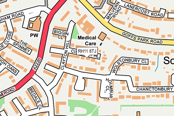 RH11 8TJ map - OS OpenMap – Local (Ordnance Survey) RH11 8TJ map - OS OpenMap – Local (Ordnance Survey)