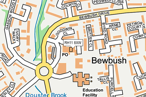 RH11 8XW map - OS OpenMap – Local (Ordnance Survey) RH11 8XW map - OS OpenMap – Local (Ordnance Survey)
