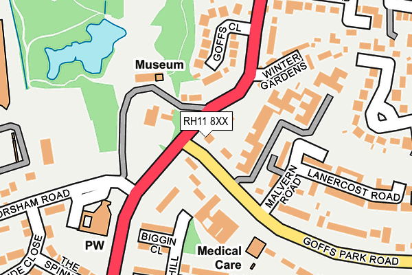 RH11 8XX map - OS OpenMap – Local (Ordnance Survey) RH11 8XX map - OS OpenMap – Local (Ordnance Survey)