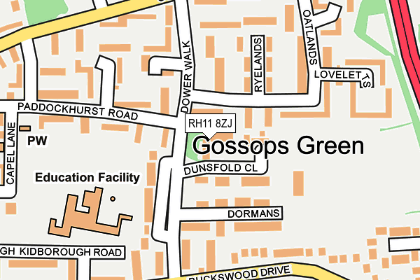 RH11 8ZJ map - OS OpenMap – Local (Ordnance Survey) RH11 8ZJ map - OS OpenMap – Local (Ordnance Survey)