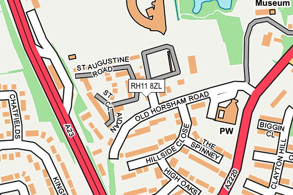 RH11 8ZL map - OS OpenMap – Local (Ordnance Survey) RH11 8ZL map - OS OpenMap – Local (Ordnance Survey)