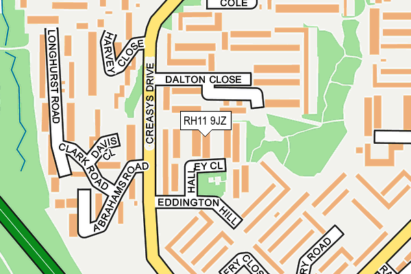 RH11 9JZ map - OS OpenMap – Local (Ordnance Survey) RH11 9JZ map - OS OpenMap – Local (Ordnance Survey)