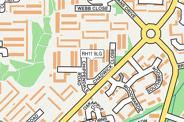 RH11 9LG map - OS OpenMap – Local (Ordnance Survey) RH11 9LG map - OS OpenMap – Local (Ordnance Survey)