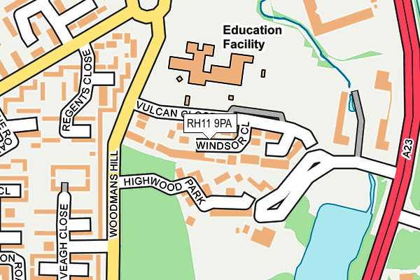 RH11 9PA map - OS OpenMap – Local (Ordnance Survey) RH11 9PA map - OS OpenMap – Local (Ordnance Survey)