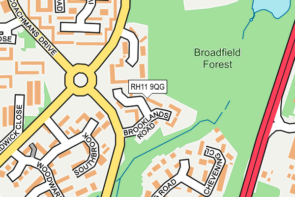 RH11 9QG map - OS OpenMap – Local (Ordnance Survey) RH11 9QG map - OS OpenMap – Local (Ordnance Survey)