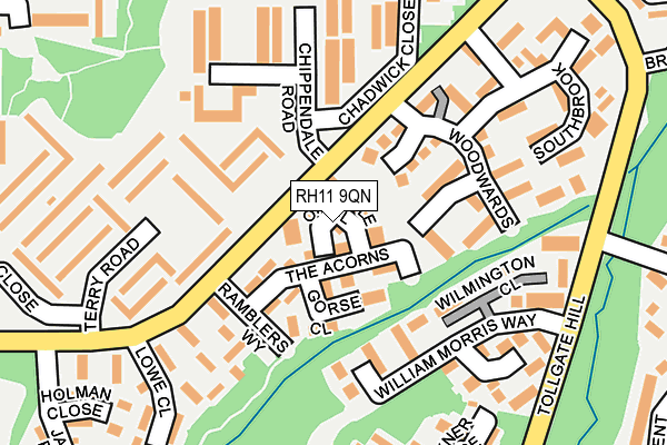 RH11 9QN map - OS OpenMap – Local (Ordnance Survey) RH11 9QN map - OS OpenMap – Local (Ordnance Survey)
