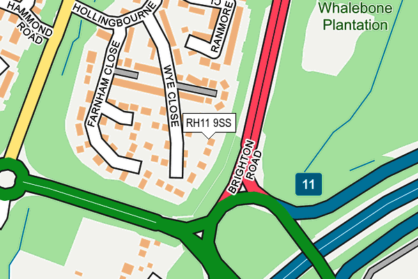 RH11 9SS map - OS OpenMap – Local (Ordnance Survey) RH11 9SS map - OS OpenMap – Local (Ordnance Survey)