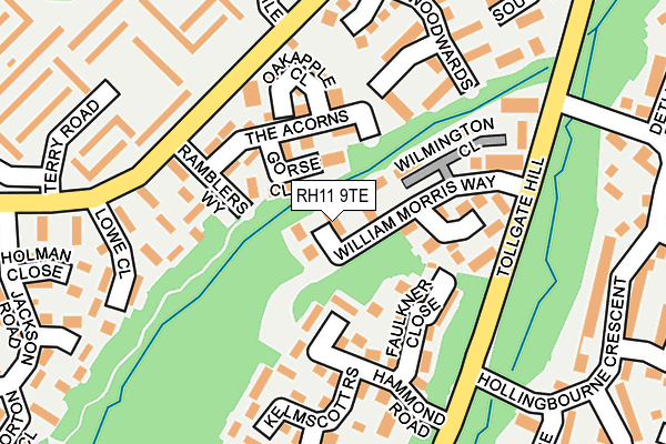 RH11 9TE map - OS OpenMap – Local (Ordnance Survey) RH11 9TE map - OS OpenMap – Local (Ordnance Survey)