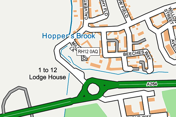 RH12 0AQ map - OS OpenMap – Local (Ordnance Survey)
