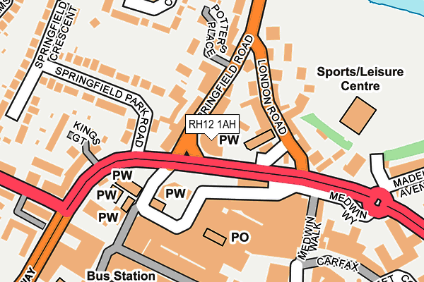RH12 1AH map - OS OpenMap – Local (Ordnance Survey) RH12 1AH map - OS OpenMap – Local (Ordnance Survey)