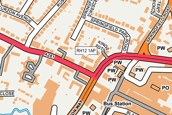 RH12 1AP map - OS OpenMap – Local (Ordnance Survey) RH12 1AP map - OS OpenMap – Local (Ordnance Survey)