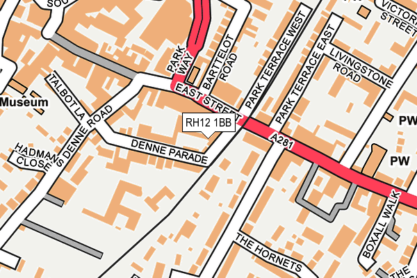 RH12 1BB map - OS OpenMap – Local (Ordnance Survey) RH12 1BB map - OS OpenMap – Local (Ordnance Survey)