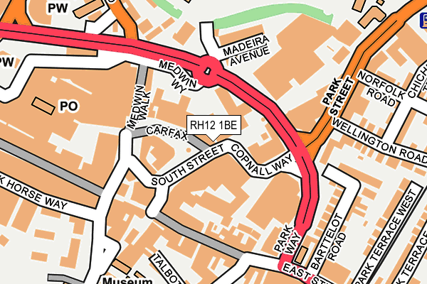 RH12 1BE map - OS OpenMap – Local (Ordnance Survey) RH12 1BE map - OS OpenMap – Local (Ordnance Survey)
