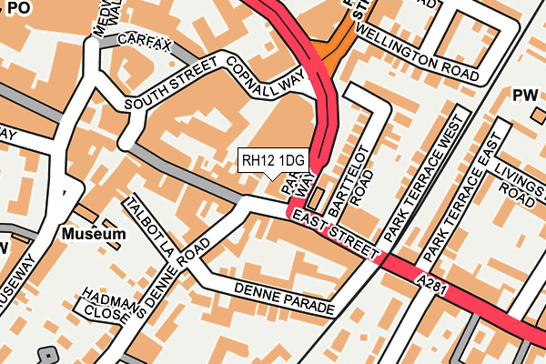 RH12 1DG map - OS OpenMap – Local (Ordnance Survey) RH12 1DG map - OS OpenMap – Local (Ordnance Survey)