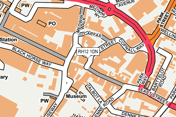 RH12 1DN map - OS OpenMap – Local (Ordnance Survey) RH12 1DN map - OS OpenMap – Local (Ordnance Survey)