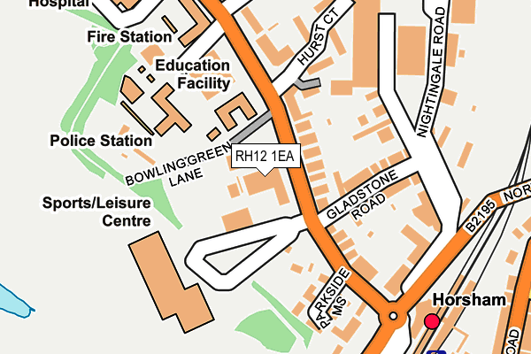 RH12 1EA map - OS OpenMap – Local (Ordnance Survey) RH12 1EA map - OS OpenMap – Local (Ordnance Survey)