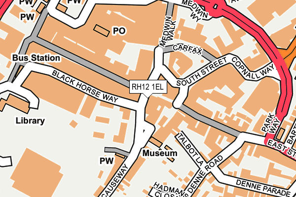 RH12 1EL map - OS OpenMap – Local (Ordnance Survey) RH12 1EL map - OS OpenMap – Local (Ordnance Survey)