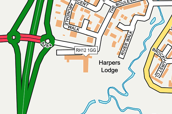 RH12 1GG map - OS OpenMap – Local (Ordnance Survey) RH12 1GG map - OS OpenMap – Local (Ordnance Survey)