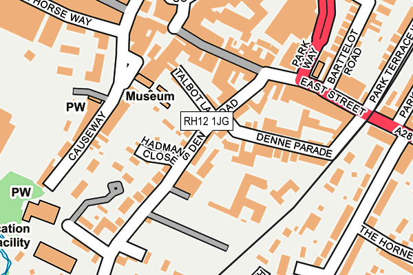RH12 1JG map - OS OpenMap – Local (Ordnance Survey) RH12 1JG map - OS OpenMap – Local (Ordnance Survey)