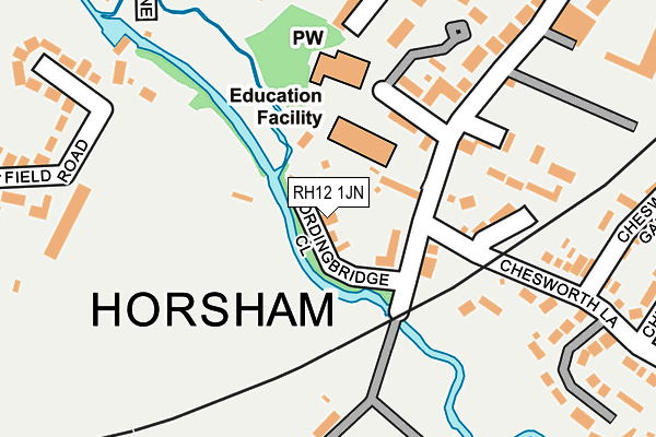 RH12 1JN map - OS OpenMap – Local (Ordnance Survey)
