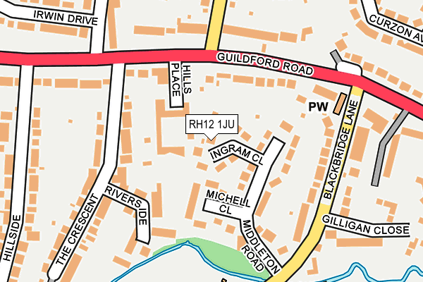 RH12 1JU map - OS OpenMap – Local (Ordnance Survey) RH12 1JU map - OS OpenMap – Local (Ordnance Survey)