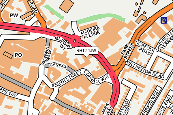RH12 1JW map - OS OpenMap – Local (Ordnance Survey) RH12 1JW map - OS OpenMap – Local (Ordnance Survey)