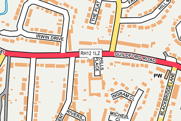 RH12 1LZ map - OS OpenMap – Local (Ordnance Survey) RH12 1LZ map - OS OpenMap – Local (Ordnance Survey)