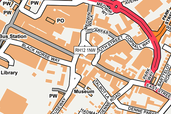 RH12 1NW map - OS OpenMap – Local (Ordnance Survey) RH12 1NW map - OS OpenMap – Local (Ordnance Survey)