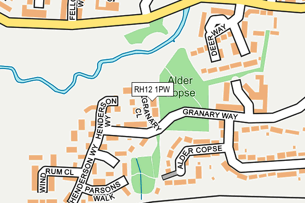 RH12 1PW map - OS OpenMap – Local (Ordnance Survey) RH12 1PW map - OS OpenMap – Local (Ordnance Survey)