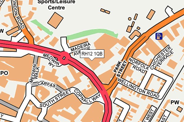 RH12 1QB map - OS OpenMap – Local (Ordnance Survey)