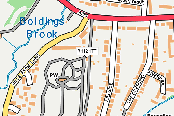 RH12 1TT map - OS OpenMap – Local (Ordnance Survey) RH12 1TT map - OS OpenMap – Local (Ordnance Survey)