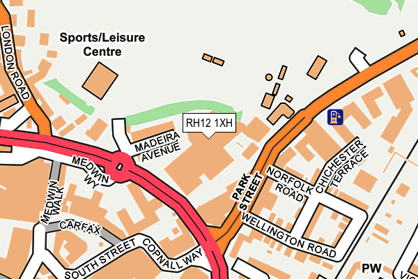 RH12 1XH map - OS OpenMap – Local (Ordnance Survey) RH12 1XH map - OS OpenMap – Local (Ordnance Survey)