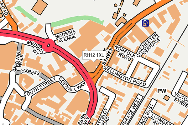 RH12 1XL map - OS OpenMap – Local (Ordnance Survey) RH12 1XL map - OS OpenMap – Local (Ordnance Survey)