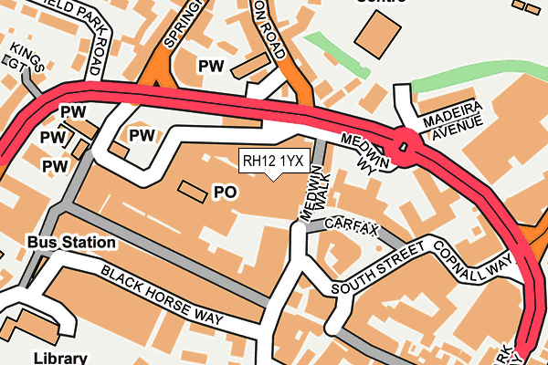 RH12 1YX map - OS OpenMap – Local (Ordnance Survey) RH12 1YX map - OS OpenMap – Local (Ordnance Survey)