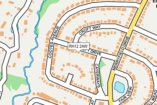 RH12 2AW map - OS OpenMap – Local (Ordnance Survey) RH12 2AW map - OS OpenMap – Local (Ordnance Survey)