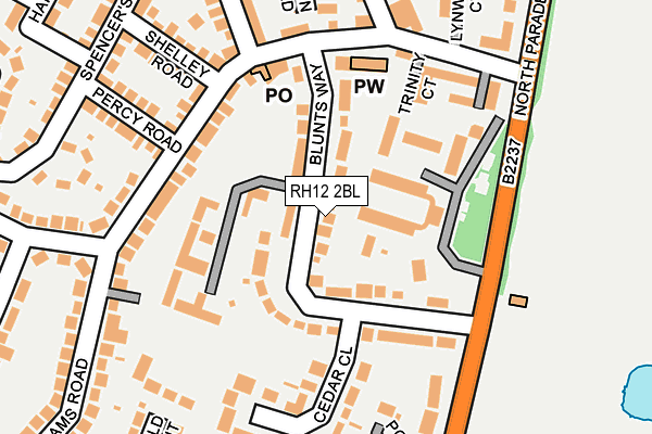 RH12 2BL map - OS OpenMap – Local (Ordnance Survey) RH12 2BL map - OS OpenMap – Local (Ordnance Survey)