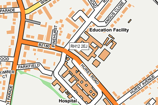 RH12 2EJ map - OS OpenMap – Local (Ordnance Survey) RH12 2EJ map - OS OpenMap – Local (Ordnance Survey)