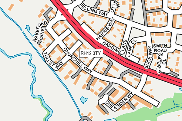 RH12 3TY map - OS OpenMap – Local (Ordnance Survey) RH12 3TY map - OS OpenMap – Local (Ordnance Survey)
