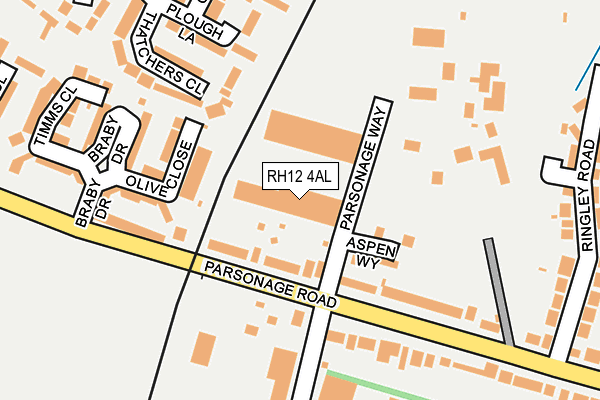 RH12 4AL map - OS OpenMap – Local (Ordnance Survey) RH12 4AL map - OS OpenMap – Local (Ordnance Survey)
