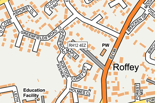 RH12 4EZ map - OS OpenMap – Local (Ordnance Survey) RH12 4EZ map - OS OpenMap – Local (Ordnance Survey)