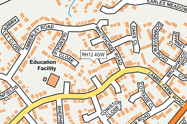 RH12 4GW map - OS OpenMap – Local (Ordnance Survey) RH12 4GW map - OS OpenMap – Local (Ordnance Survey)
