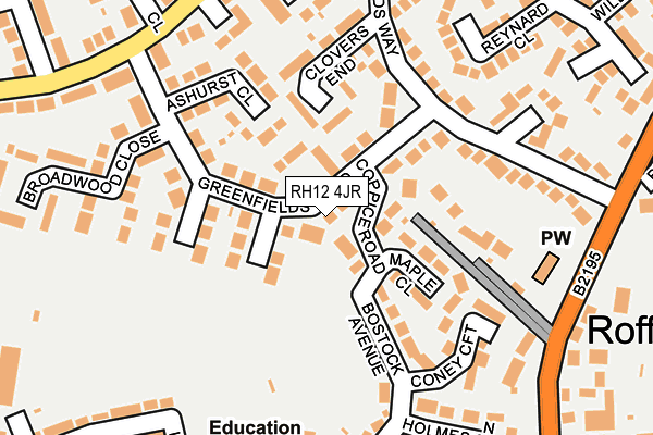RH12 4JR map - OS OpenMap – Local (Ordnance Survey) RH12 4JR map - OS OpenMap – Local (Ordnance Survey)