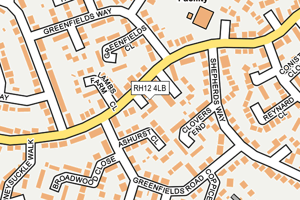 RH12 4LB map - OS OpenMap – Local (Ordnance Survey) RH12 4LB map - OS OpenMap – Local (Ordnance Survey)