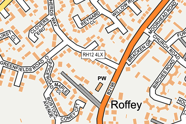 RH12 4LX map - OS OpenMap – Local (Ordnance Survey) RH12 4LX map - OS OpenMap – Local (Ordnance Survey)